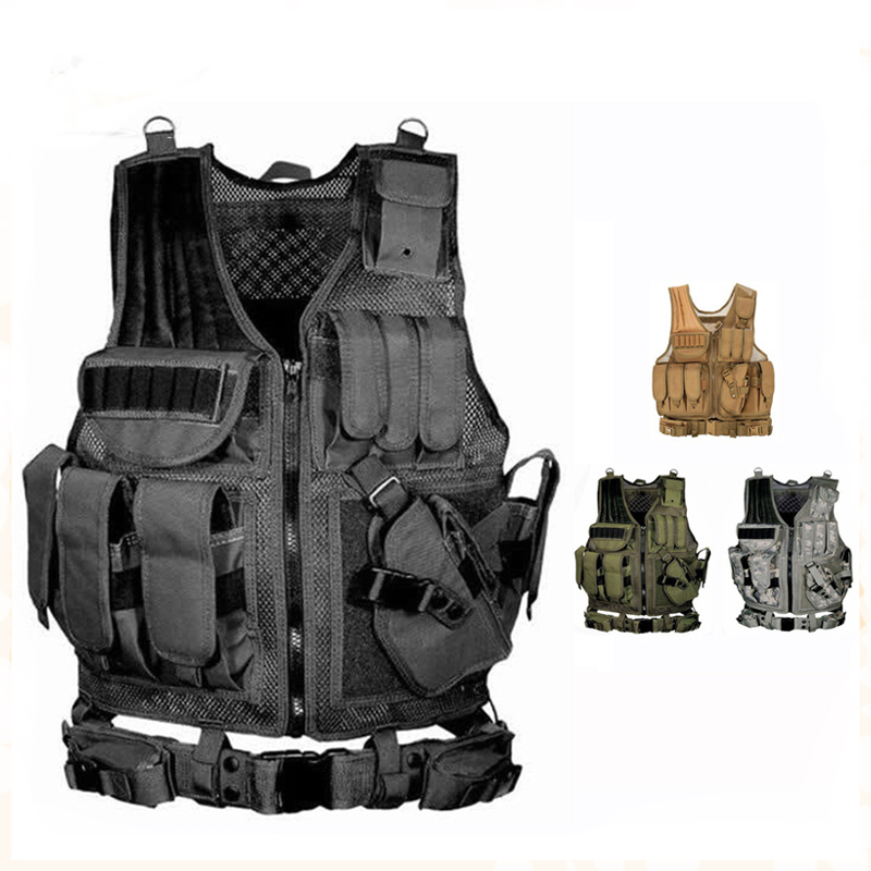 Hunting Outdoor Jacket - Chaleco táctico Molle ajustable, chalecos de