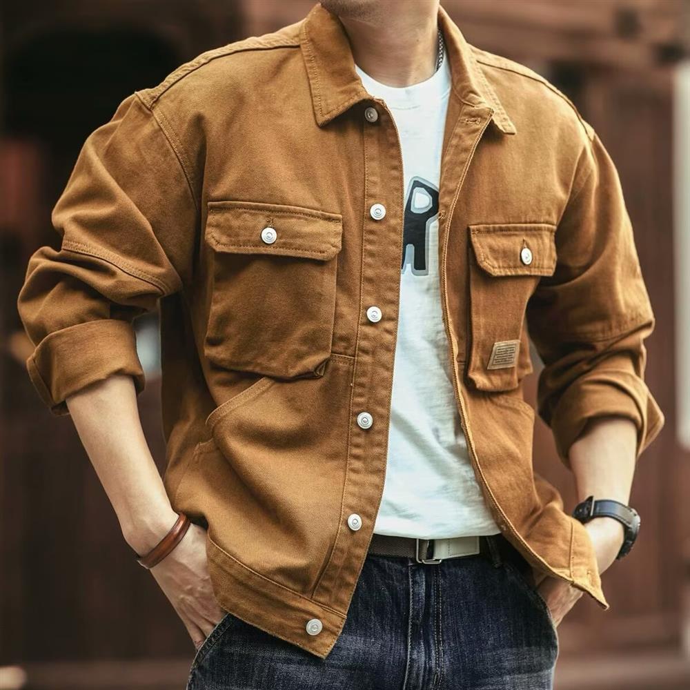 Hunting Outdoor Brands - Chaqueta Vaquera Retro Americana para Hombre,