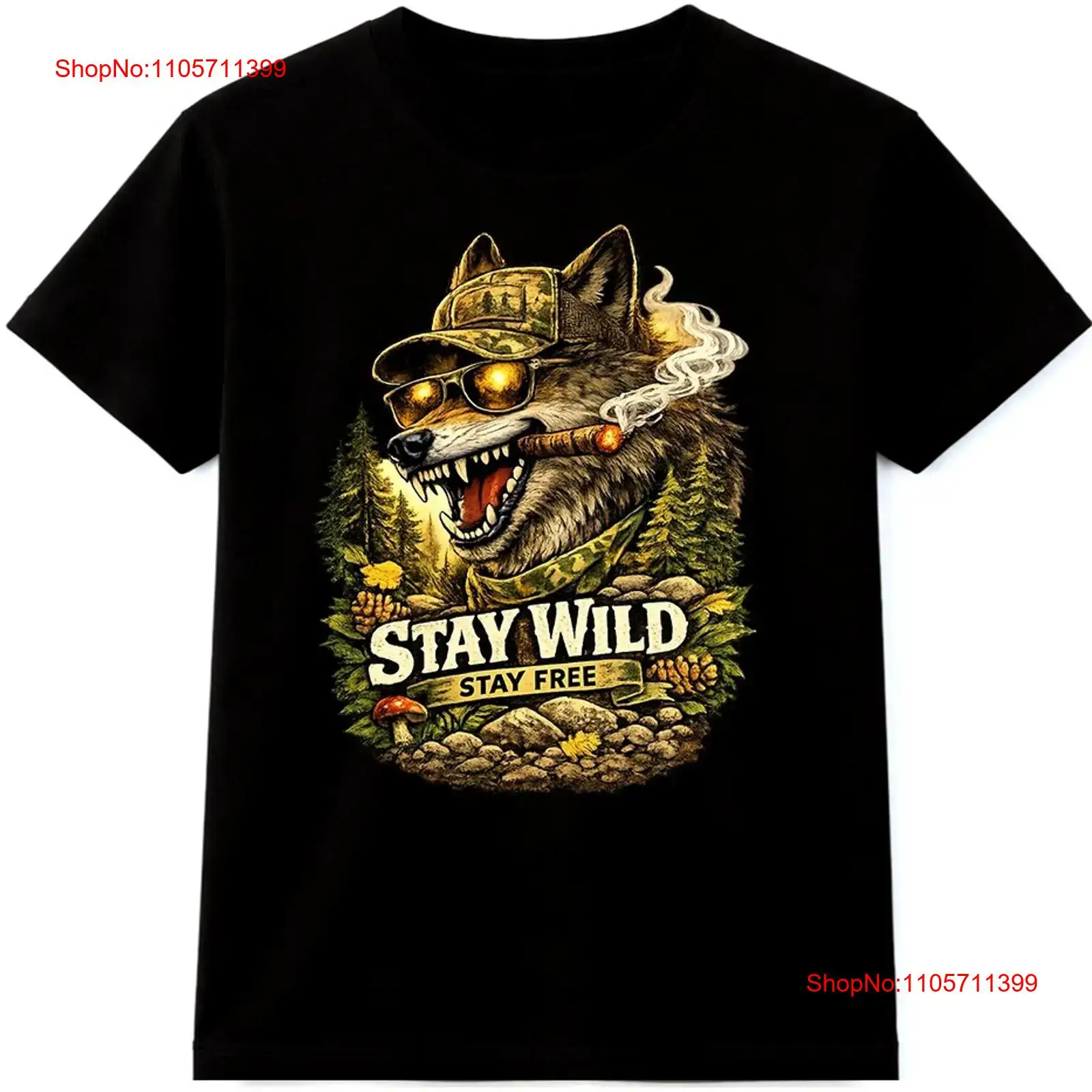 Wildman Hunting & Outdoor Polokwane Photos - Camiseta de lobo Stay Wild Free
