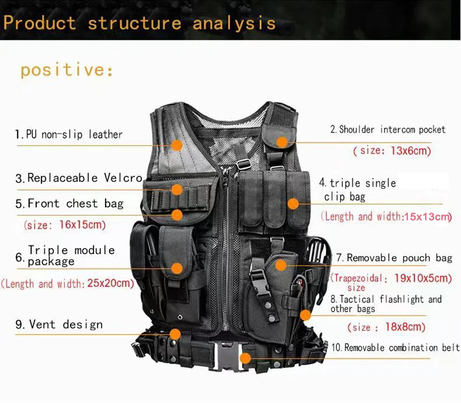 Chaleco táctico Molle ajustabl - Hunting Outdoor Jacket reseña y precio